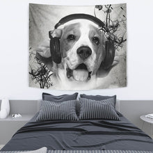 Load image into Gallery viewer, Beagle With Headphones Print Tapestry-Free Shipping