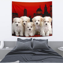 Load image into Gallery viewer, Bichon Frise Puppies On Red Print Tapestry-Free Shipping