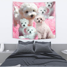 Load image into Gallery viewer, Bichon Frise On Pink Print Tapestry-Free Shipping