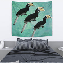 Load image into Gallery viewer, African Pied Hornbill Bird Print Tapestry-Free Shipping