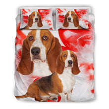 Load image into Gallery viewer, Basset Hound On Red Print Bedding Set- Free Shipping
