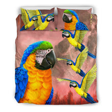 Load image into Gallery viewer, Blue And Yellow Macaw Parrot Print Bedding Set-Free Shipping