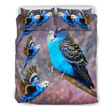 Load image into Gallery viewer, Blue Budgie (Budgerigar) Bird Print Bedding Set-Free Shipping