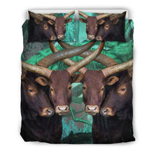 Load image into Gallery viewer, Ankole Watusi Cattle (Cow) Art Print Bedding Set-Free Shipping
