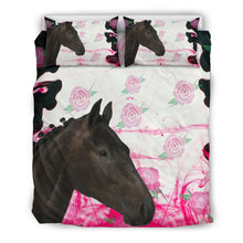 Load image into Gallery viewer, Belgian Warmblood Horse Floral Print Bedding Sets-Free Shipping
