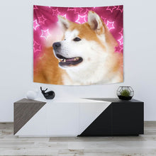 Load image into Gallery viewer, Akita Dog On Pink Print Tapestry-Free Shipping