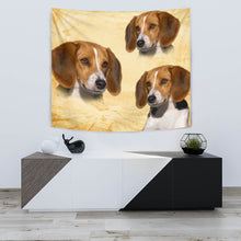 Load image into Gallery viewer, American Foxhound On Yellow Print Tapestry-Free Shipping
