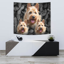 Load image into Gallery viewer, Australian Terrier On Black Print Tapestry-Free Shipping