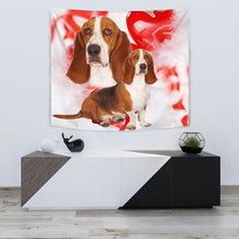 Load image into Gallery viewer, Basset Hound On Red Print Tapestry-Free Shipping