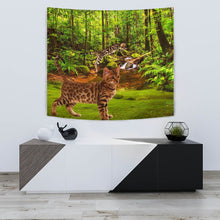Load image into Gallery viewer, Bengal Cat In Jungle Print Tapestry-Free Shipping