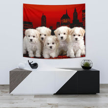 Load image into Gallery viewer, Bichon Frise Puppies On Red Print Tapestry-Free Shipping