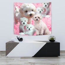 Load image into Gallery viewer, Bichon Frise On Pink Print Tapestry-Free Shipping