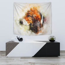 Load image into Gallery viewer, Basset Hound Dog Watercolor Art Print Tapestry-Free Shipping