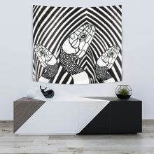 Load image into Gallery viewer, Black &amp; White Snake Print Tapestry-Free Shipping