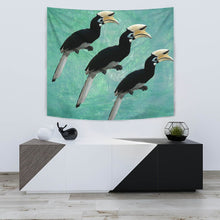Load image into Gallery viewer, African Pied Hornbill Bird Print Tapestry-Free Shipping
