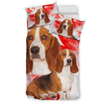 Load image into Gallery viewer, Basset Hound On Red Print Bedding Set- Free Shipping