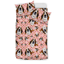 Load image into Gallery viewer, Basset Hound Dog Print Pink Bedding Set-Free Shipping