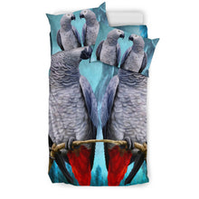 Load image into Gallery viewer, African Grey Parrot  Art Print Bedding Set-Free Shipping