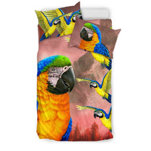 Load image into Gallery viewer, Blue And Yellow Macaw Parrot Print Bedding Set-Free Shipping