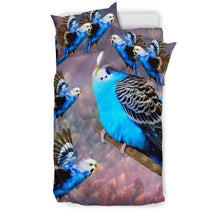 Load image into Gallery viewer, Blue Budgie (Budgerigar) Bird Print Bedding Set-Free Shipping