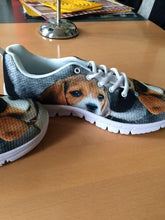 Load image into Gallery viewer, Beagle Dog With Glasses Print Running Shoe (Women)- Free Shipping