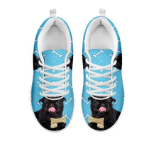 Load image into Gallery viewer, Amazing Black Brussels Griffon (Griffon Bruxellois)  Dog Bone Print Running Shoes For Women-Free Shipping-For 24 Hours Only