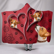 Load image into Gallery viewer, Basenji Dog Paws Print Hooded Blanket-Free Shipping