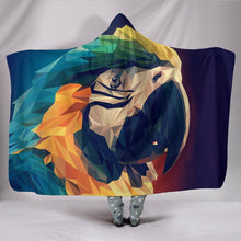 Load image into Gallery viewer, Blue And Yellow Macaw Parrot Vector Art Print Hooded Blanket-Free Shipping