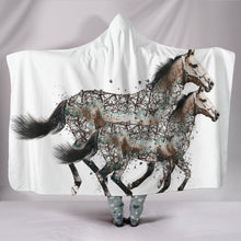 Load image into Gallery viewer, American Quarter Horse Art Print Hooded Blanket-Free Shipping