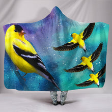 Load image into Gallery viewer, American GoldFinch Bird Print Hooded Blanket-Free Shipping