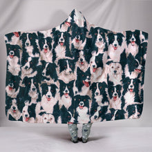 Load image into Gallery viewer, Border Collie Dog In Lots Print Hooded Blanket-Free Shipping