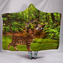 Load image into Gallery viewer, Bengal Cat Print Hooded Blanket-Free Shipping