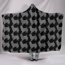 Load image into Gallery viewer, Australian Terrier Dog Black Pattern Print Hooded Blanket-Free Shipping