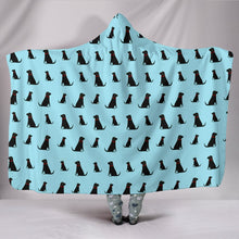 Load image into Gallery viewer, Black Labrador Dog Pattern Print Hooded Blanket-Free Shipping