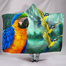 Load image into Gallery viewer, Blue And Yellow Macaw Parrot Print Hooded Blanket-Free Shipping