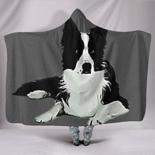 Load image into Gallery viewer, Amazing Border Collie Dog Print Hooded Blanket-Free Shipping