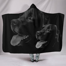 Load image into Gallery viewer, Black Labrador Retriever Print Hooded Blanket-Free Shipping