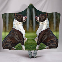 Load image into Gallery viewer, Boston Terrier Dog Art Print Hooded Blanket-Free Shipping