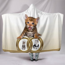 Load image into Gallery viewer, Bengal Cat Print Hooded Blanket-Free Shipping
