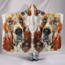 Load image into Gallery viewer, Basset Hound Dog Art Print Hooded Blanket-Free Shipping