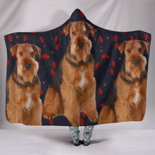 Load image into Gallery viewer, Amazing Airedale Terrier floral Print Hooded Blanket-Free Shipping