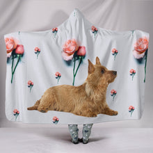 Load image into Gallery viewer, Australian Terrier With Rose Print Hooded Blanket-Free Shipping