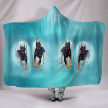 Load image into Gallery viewer, Amazing Doberman Pinscher Dog Print Hooded Blanket-Free Shipping