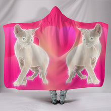 Load image into Gallery viewer, Amazing Devon Rex Cat Print Hooded Blanket-Free Shipping