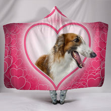 Load image into Gallery viewer, Borzoi Dog Love heart Print Hooded Blanket-Free Shipping