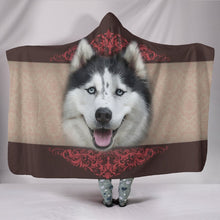 Load image into Gallery viewer, Amazing Siberian Husky Face Print Hooded Blanket-Free Shipping