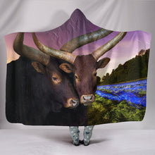 Load image into Gallery viewer, Ankole Watusi Cattle Print Hooded Blanket-Free Shipping