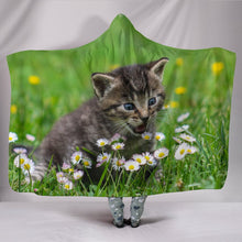 Load image into Gallery viewer, American Shorthair Cat Floral Print Hooded Blanket-Free Shipping