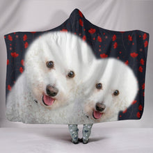 Load image into Gallery viewer, Bichon Frise Floral Print Hooded Blanket-Free Shipping