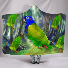 Load image into Gallery viewer, Blue Headed Parrot Print Hooded Blanket-Free Shipping